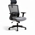 Chaise de bureau ergonomique en mesh noir et tissu gris dimensions 60 x 60 x 120cm