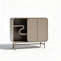 Meuble de rangement moderne en bois beige avec portes et étagère 120 x 50 x 80cm