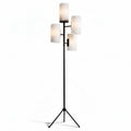 Lampadaire en métal noir avec abat-jours en verre opale dimensions 25 x 25 x 150cm
