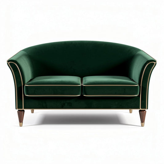 Canapé en velours vert avec pieds en bois dimensions 160 x 80 x 75 cm