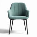 Chaise en tissu vert d'eau avec pieds en métal noir dimensions 50 x 55 x 80cm